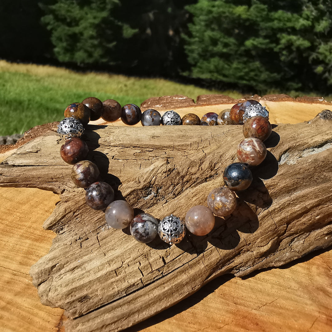 Edelstein Armband POTENTIALENTFALTUNG mit PIETERSIT S925 Kugeln 8mm