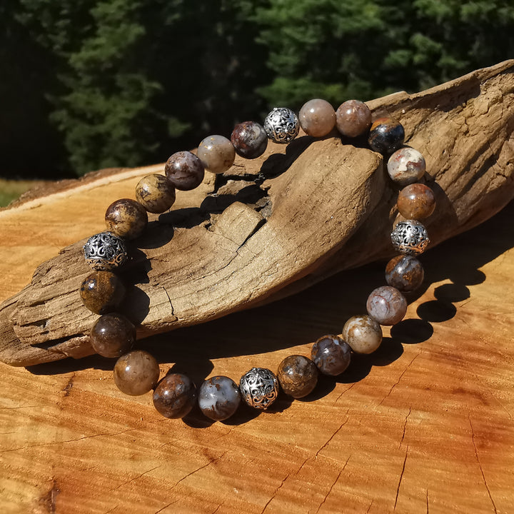 Edelstein Armband POTENTIALENTFALTUNG mit PIETERSIT S925 Kugeln 8mm