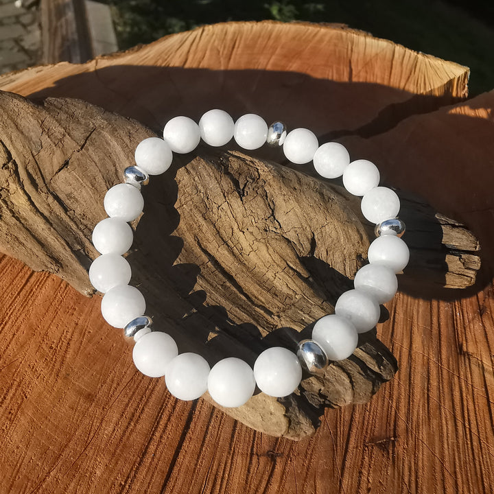 Edelstein Armband BEFREIUNG Baryt S925 8mm