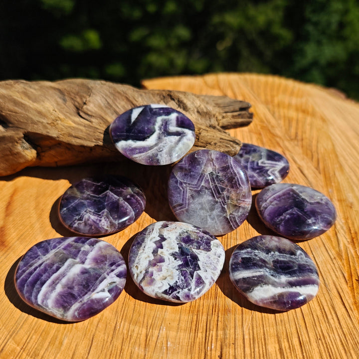 Amethyst (Chevron) Taschensteine Unikate zur individuellen Auswahl