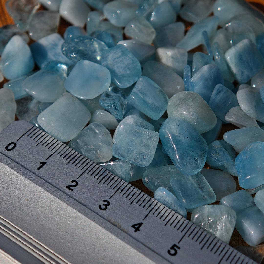 Aquamarin Santa Maria A Qualität! mini Trommelsteine 100g