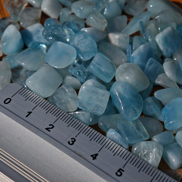 Aquamarin Santa Maria A Qualität! mini Trommelsteine 100g