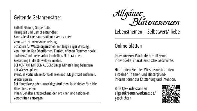 SELBSTWERT SELBSTLIEBE - Allgäuer Blütenessenz