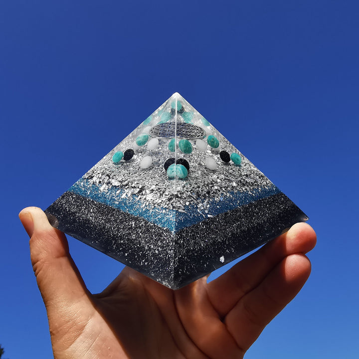 Orgone Cheops Pyramide INNERE RUHE & EMF SCHUTZ 9cm