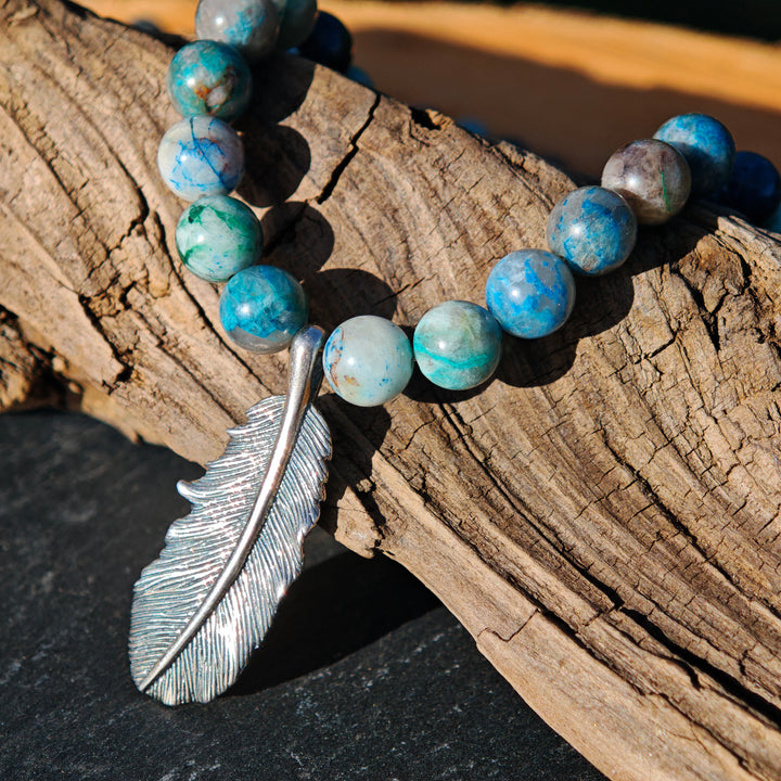 Edelsteinkette GEISTESSTÄRKE Shattuckit 8mm Feder S925