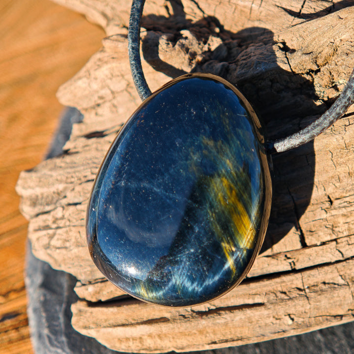 Falkenauge (Weitblick) Anhänger Trommelstein gebohrt 4 Stück zur Auswahl