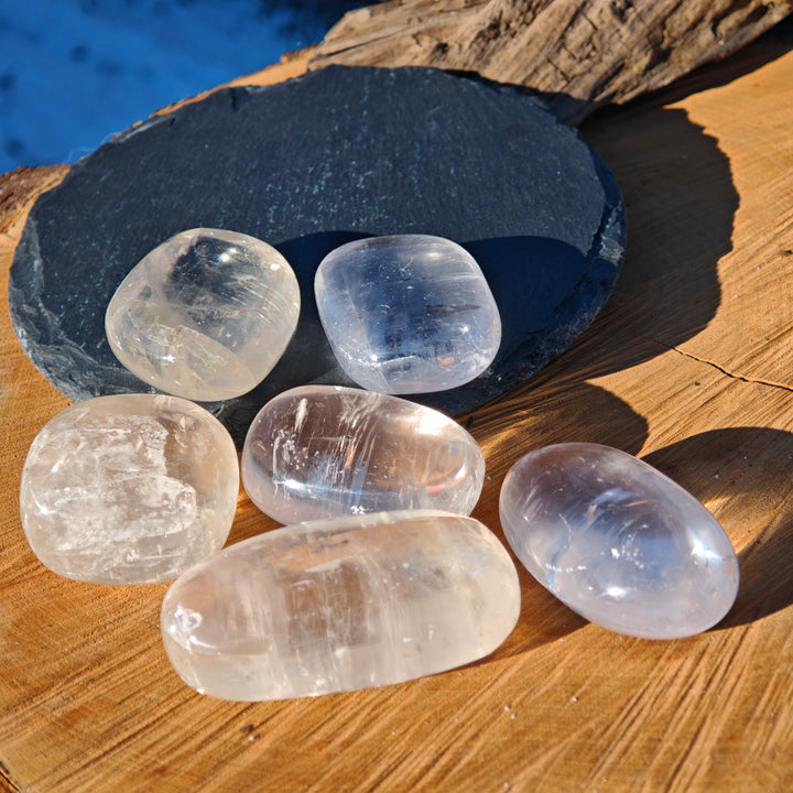 Calcit klar (Entwicklung-Geistesklarheit) Handschmeichler 7 zur Auswahl