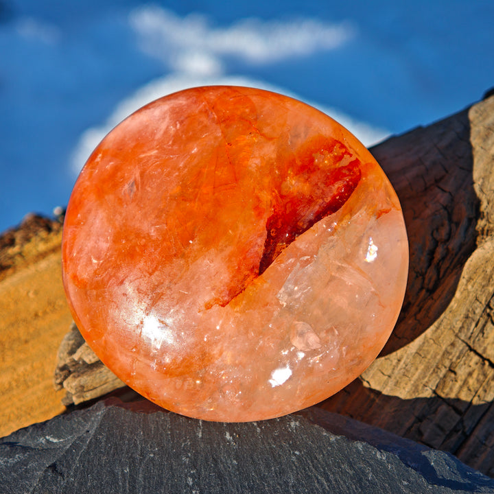Red Healer Hämatitquarz Bergkristall Handschmeichler L (12)