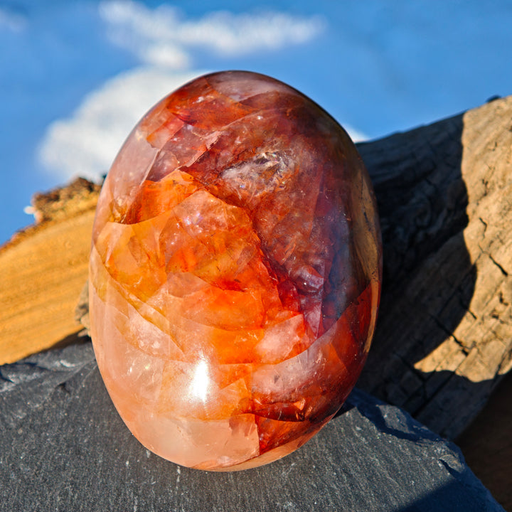 Red Healer Hämatitquarz Bergkristall Handschmeichler XL (6)