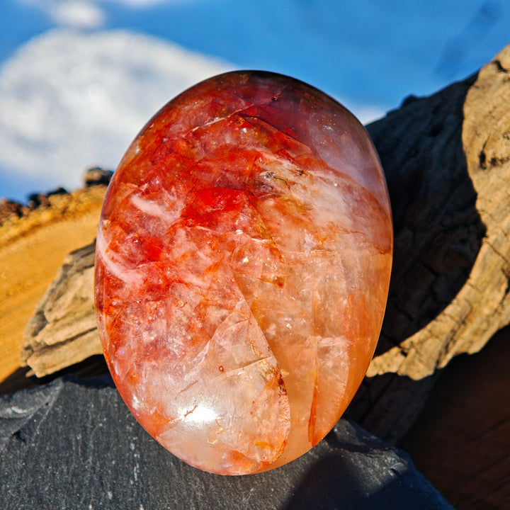 Red Healer Hämatitquarz Bergkristall Handschmeichler XL (6)