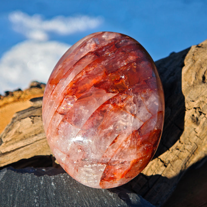 Red Healer Hämatitquarz Bergkristall Handschmeichler L (1)