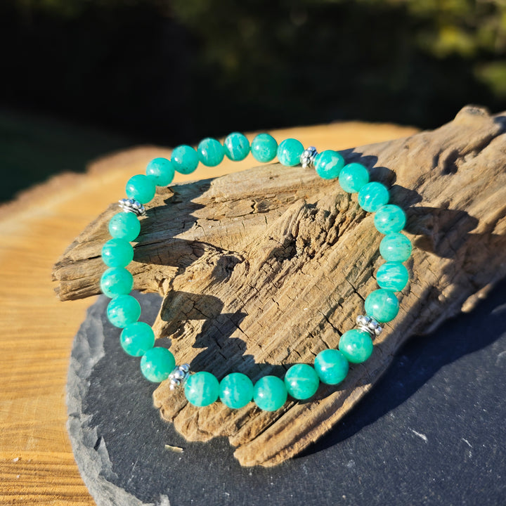 Edelstein Armband Amazonit INNERE RUHE Extraqualität S925 6mm