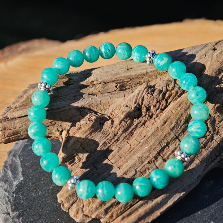 Edelstein Armband Amazonit INNERE RUHE Extraqualität S925 6mm