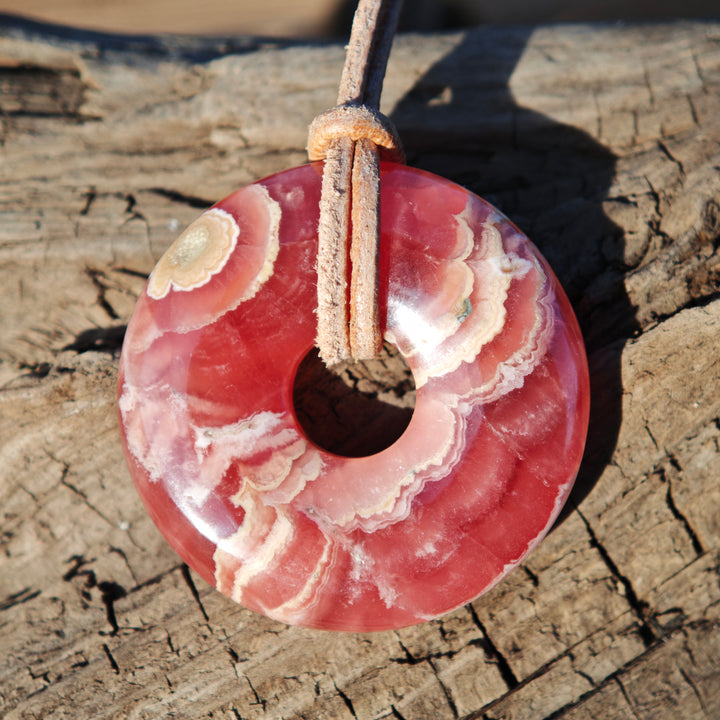 Rhodochrosit Pi Scheibe 30mm UNIKAT Extraqualität