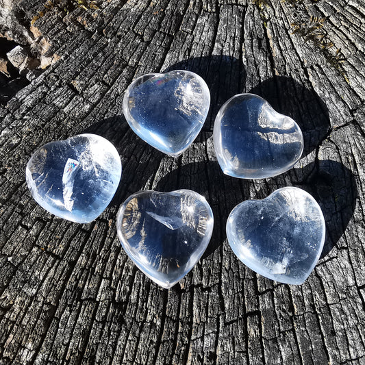 Bergkristall Taschen Herz 25mm Extraqualität aus Madagaskar